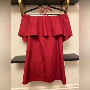 PRISTINE - Alice and Olivia Maroon Off The Shoulder Mini Dress- Size XS